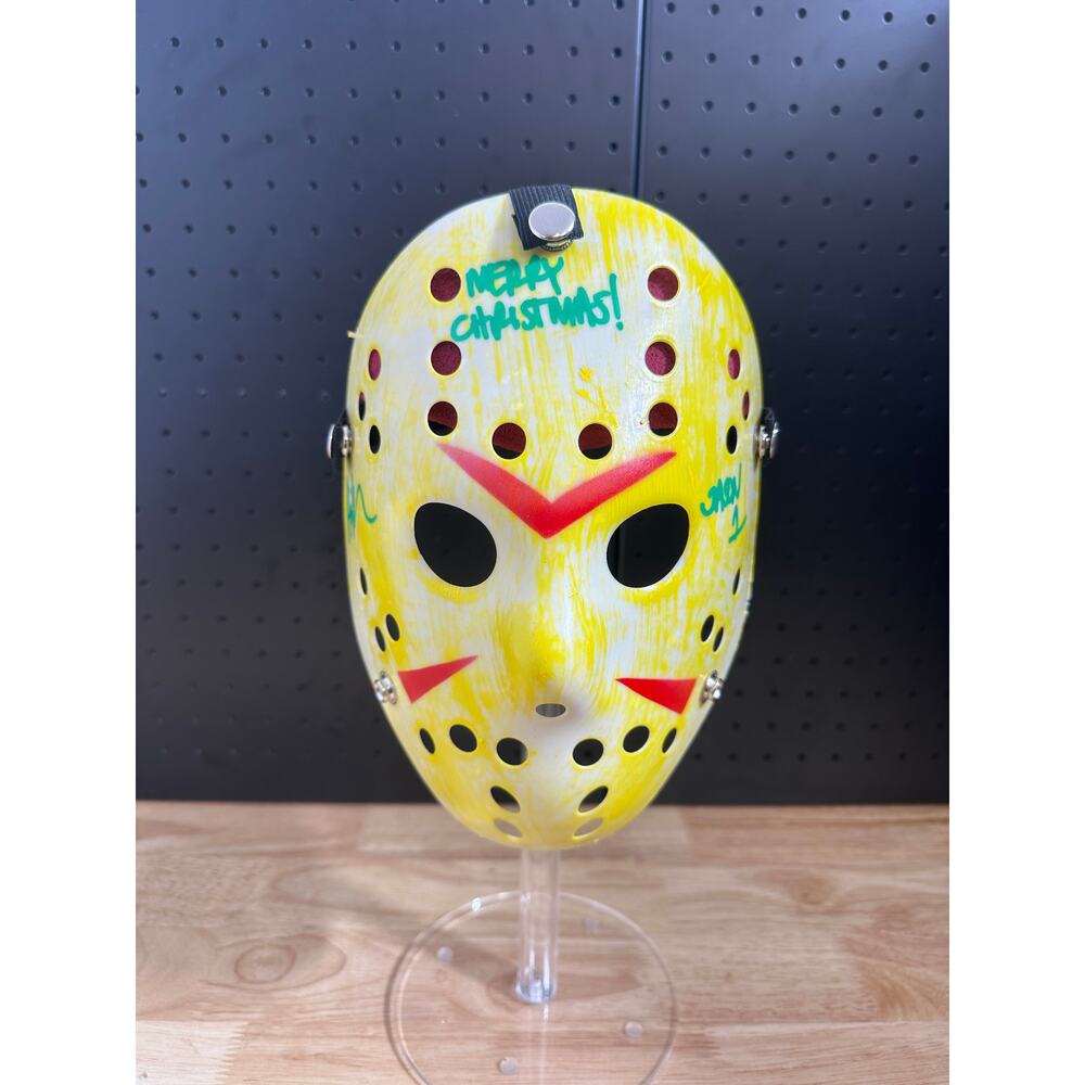 Ari Lehman "Jason 1 & Merry Christmas" Autographed Jason Plastic Mask (Beckett)
